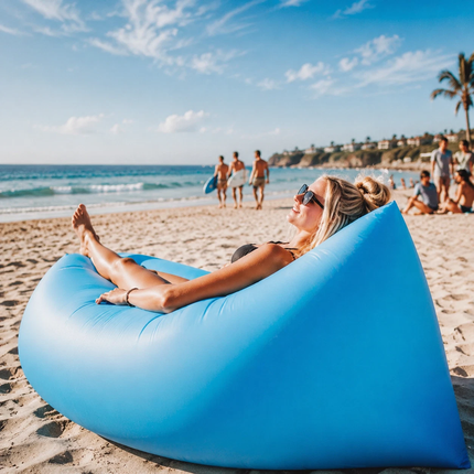 Fast Inflatable Lounge Camping Air Bag Sofa Bed hangout Beach Sleeping Au