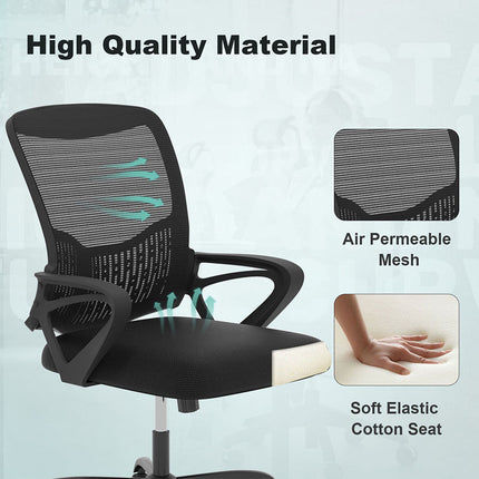 Ergonomic Mesh Office Chair Swivel Height Adjustable Study Home Office Chairs