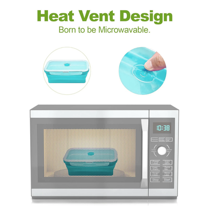 4Pcs Set Silicone Food Storage Containers Collapsible Flat Box Camping Lunch Box