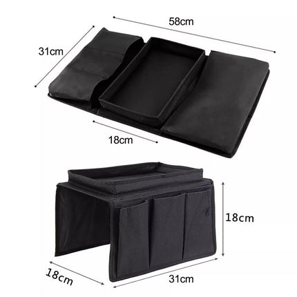 6 Pocket Organiser Sofa Couch Armrest Remote Storage Holder Handrail Tray Bag