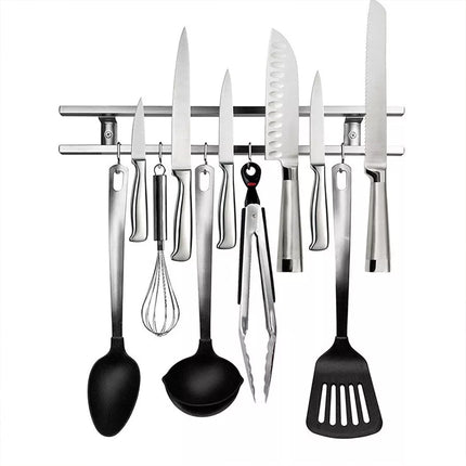 Stainless Steel Magnetic Knife Holder Wall Strip Kitchen Utensils Storage Rack