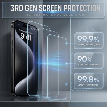 2PCS 9H Tempered Glass Screen Protector For iPhone 18 Pro Max 17 Pro Max HD Clear