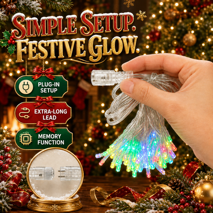 270 LED 9 Strands 3M RGB Waterfall Christmas Tree Lights Star 8 Modes Memory