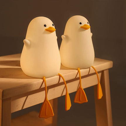 Portable Duck Night Light for Kids Cute Seagull Silicone Dimmable Bedside Lamp