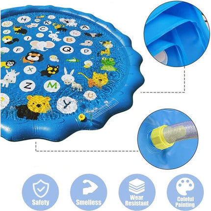 Outdoor 170cm Kids Splash Sprinkler Water Play Pad Mat Inflatable Spray Pool Toy