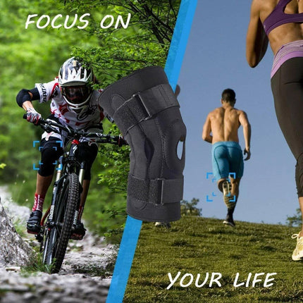Adjustable Double Metal and Hinged Knee Brace Support Protection Arthritis Sport L