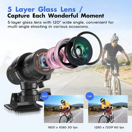 1080P HD Motorcycle WIFI Sports Camera Dashcam Bike Helmet Action DVR Video Cam