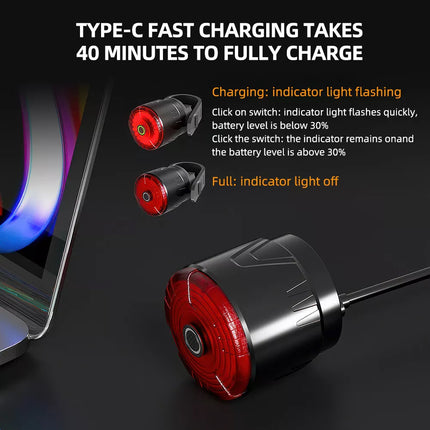 Smart Bicycle Rear Light Bike Tail Light Brake Sensor Taillight Brake Light USB