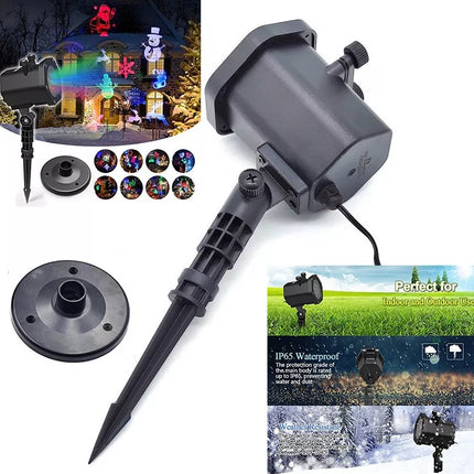 RGB laser projector with 12 Christmas patterns Lights LED Party Snow light Party