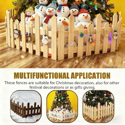 28Pcs Christmas Tree Fence DIY Gate Fence Picket Panels Border Xmas Decoration