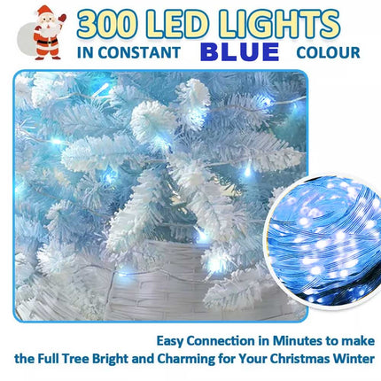 1.5m Blue Artificial Christmas Tree with Stand Xmas Party Holiday Decoration Snow Tip