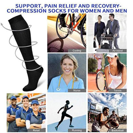 Wide Compression Socks 15-20mmHg Full Calf Compression Stockings XL 3Pairs