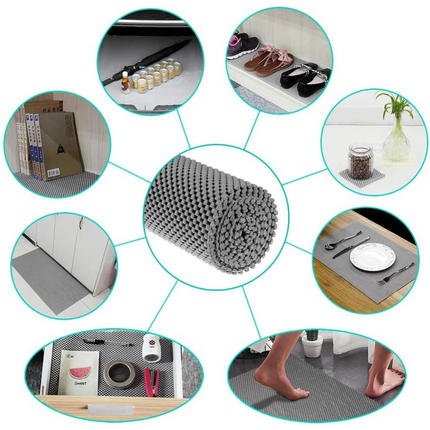 Anti Non Slip Grip Mat Underlay Liner Kitchen Carpet Drawer Grey Cabinet Bulk