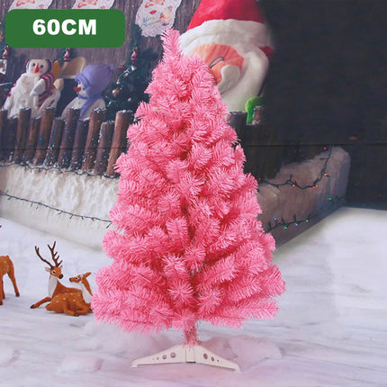 2ft/60CM Mini Pink Christmas Tree Home Office Xmas Table Decoration 80 Tips