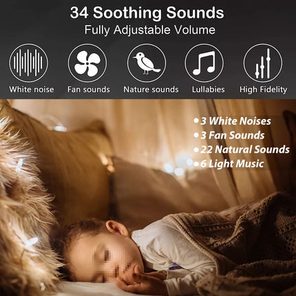 White Noise Machine Sleep Sound Therapy Relaxation For Adults Baby Nature Sounds