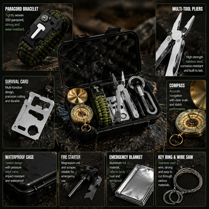 24 IN 1 Advent Calendar Outdoor Camping Gear Multi Tool Set Hiking Kit