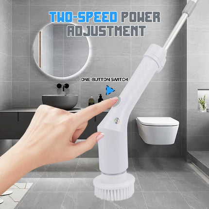 Rechargeable Electric Spin Scrubber - 6 Multi-Function Heads for Bathroom
