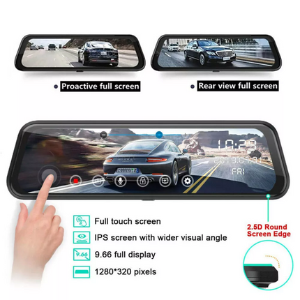 10" 1080P Mirror Car Dash Camera Front and Rear Night Vision Reverse Parking Kit