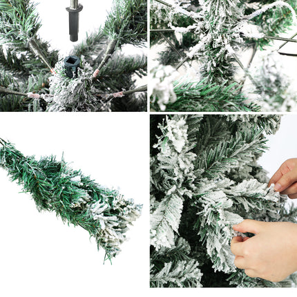 Christmas Tree 2.1M 7FT Xmas Trees Decorations White Snow Flocked 900 Tips