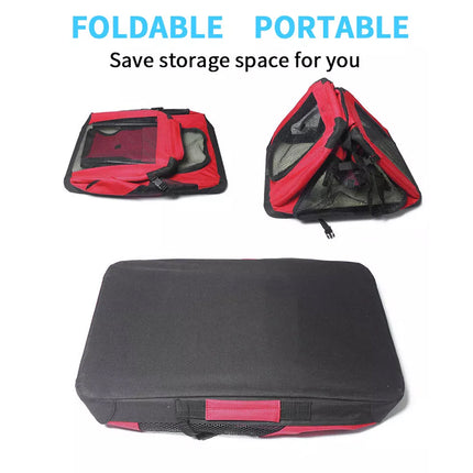 Pet Soft Crate Portable Dog Cat Carrier Travel Cage Kennel Folding Large L Red