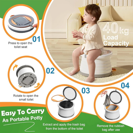 Potty Training Toilet Seat for Toddlers Baby Friendly Portable Travel Foldable
