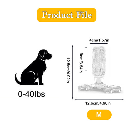 Clear M Size Dog Toothbrush Toy Clean Teeth Brushing Stick Mouth Chewing Dental Care Play Dog