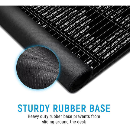 Large Size Mouse Pad Word/Excel/Power Point Shortcut Keys Desk Pad Mat Non Slip
