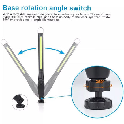 LED COB Portable Work Light Car Garage Mechanic Hand Torch Lamp USB Rechargeable
