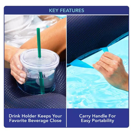 Pool Float with Canopy, Cup Holder -Oversized Luxury Recliner Swimming Pool