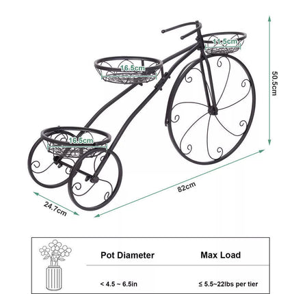 Outdoor Indoor Metal Plant Stand Planter Flower Pot Garden Shelf Shelving Bicycle