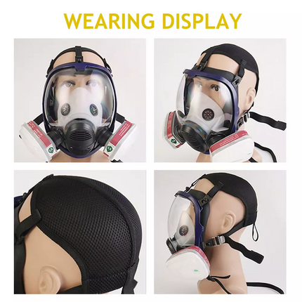 15 IN 1 Gas Mask Full Face Respirator Paint Spray Chemical Facepiece Safety 6800