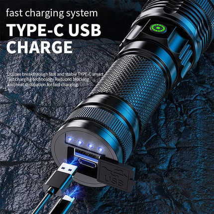100000 Lumen Battery Rechargeable LED Torch Flashlight Camping Work Spotlight