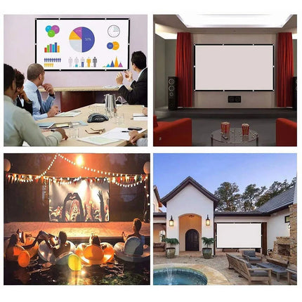 120" Projector Screen Portable Foldable Outdoor Home Movie Cinema Theatre 16:9