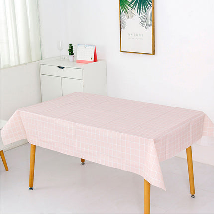 Nordic Powder Rectangle Table Cloth Water Stain Resistant PEVA Party Tablecloth Desk Cover Mat