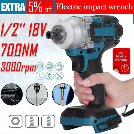 1/2" Cordless Impact Wrench Driver Brushless Rattle Gun For Makita 18V Battery