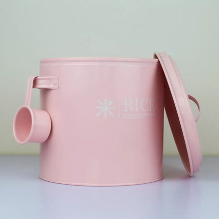 Rice Flour Pet Food Storage Tin Metal Bucket Pantry Organiser Dispenser Sealed