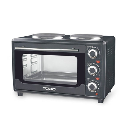 23L Benchtop Electric Oven Twin Hotplate 10A 1500W 1400W