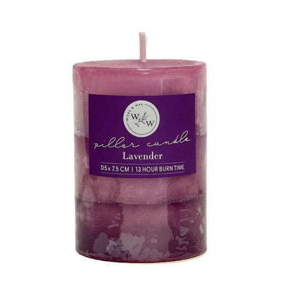 5x Scented Pillar candles  Scents Lemongrass Blue Magnolia Lavender Velvet Rose White Lily 5x7CM