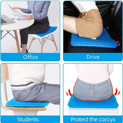 2Pcs Double Layer Honeycomb Seat Comfort Support Cushion Flex Back Spine Pain Relief