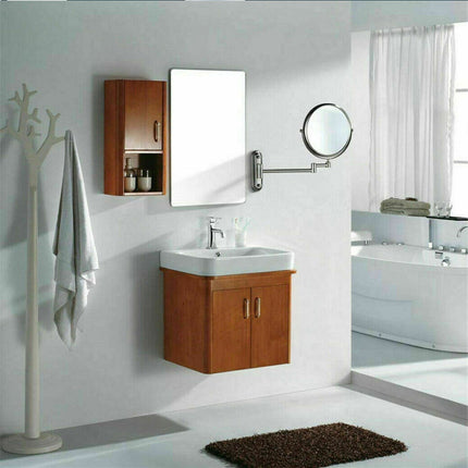 Two-Sided Swivel Wall Mount Mirror 8” Magnifying Mirror with Folding Arm Chrome