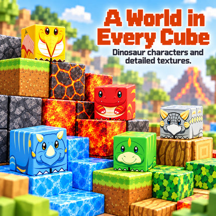 80 Pcs 3D Building Blocks Dinosaur Lava World Toy Creative Cube Christmas Gift