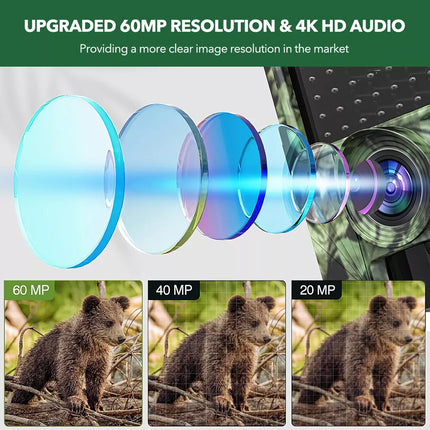 1080P Wireless WIFI Hunting Trail Camera 4K 60MP Motion Activated Camera IP66