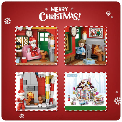 LOZ Christmas House Building Blocks Set Model Kit Home Decor Gift Kids Adults