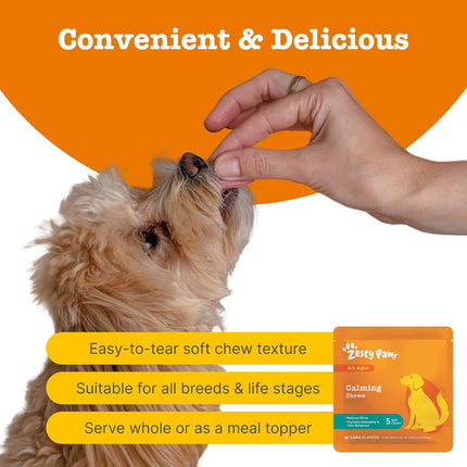 Zesty Paws Dog Calming Travel Pack 5 Chews Stress Relax Behavior Lamb