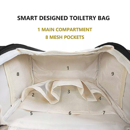 Hanging Toiletry Bag Large Kit Folding Makeup Organizer for Men & Women Travel