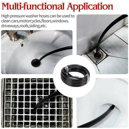 Sewer Jetter for Pressure Washer 49FT Cleaner Hose 5800PSI NPT 1/4" Hose Kit