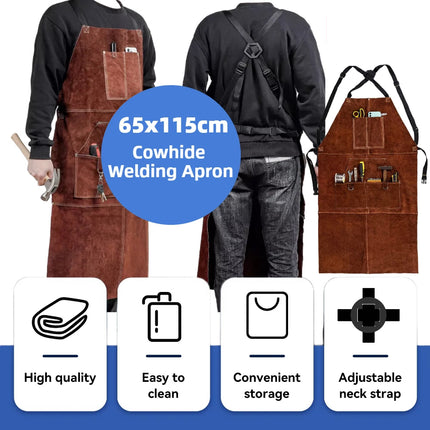 Cowhide Welding Apron Heat Insulation Welder Thornproof Protection Workwear