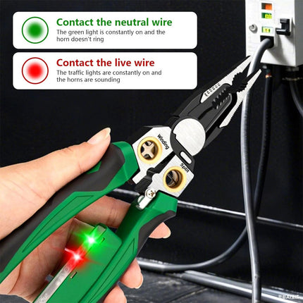 8 in 1 Wire Stripper Tool with Voltage Tester and Cable Cutters for Electricians