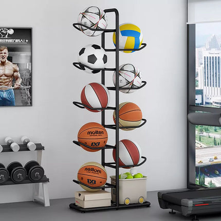 Ball  Rack Basketball Holder Garage Sports Organizer 9-Ball Display Stand