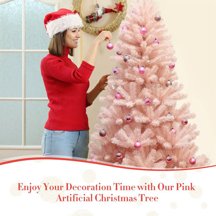 1.8M Pink Christmas Tree Decoration Xmas Trees Home Decor Metal Stand